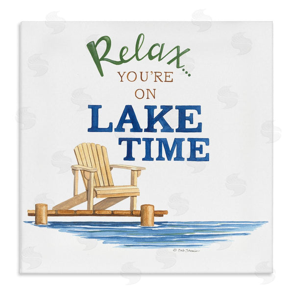 stupell industries Deb Strain | Relax You're On Lake Time Phrase Wall Art