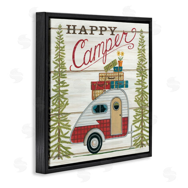 Stupell Industries Deb Strain | Rustic Happy Camper Phrase