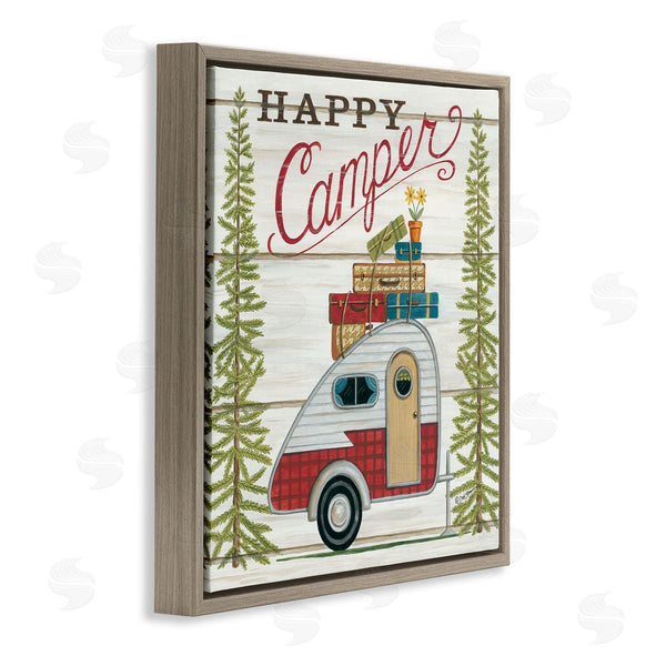 Stupell Industries Deb Strain | Rustic Happy Camper Phrase