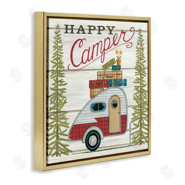 Stupell Industries Deb Strain | Rustic Happy Camper Phrase