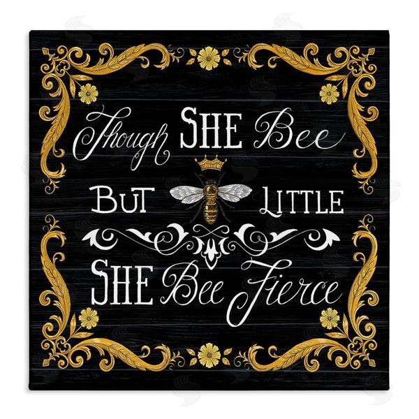 stupell industries Deb Strain | She Bee Fierce Female Motivational Phrase Vintage Pun Wall Art