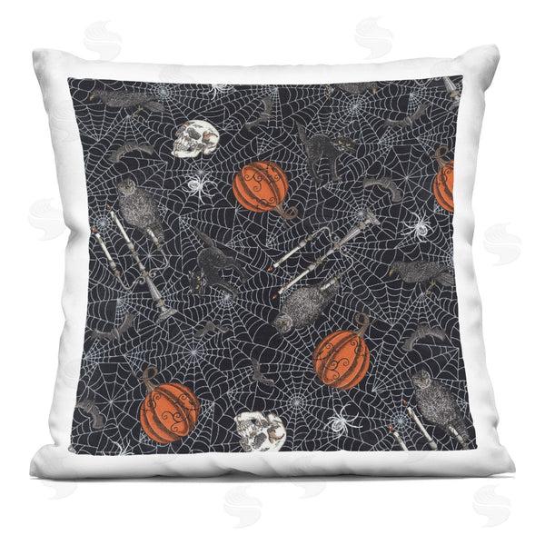 stupell industries Deb Strain | Spooky Spider Web Halloween Pattern Printed Throw Pillow