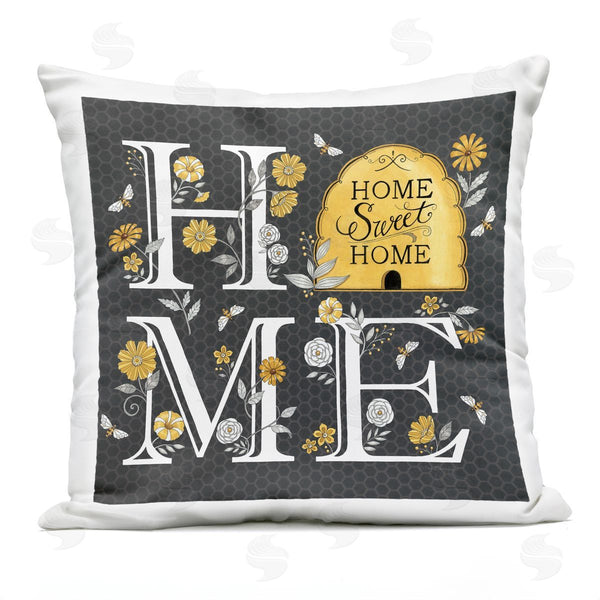Stupell Industries Deb Strain | Sweet Home Floral Beehive Printed Throw Pillow