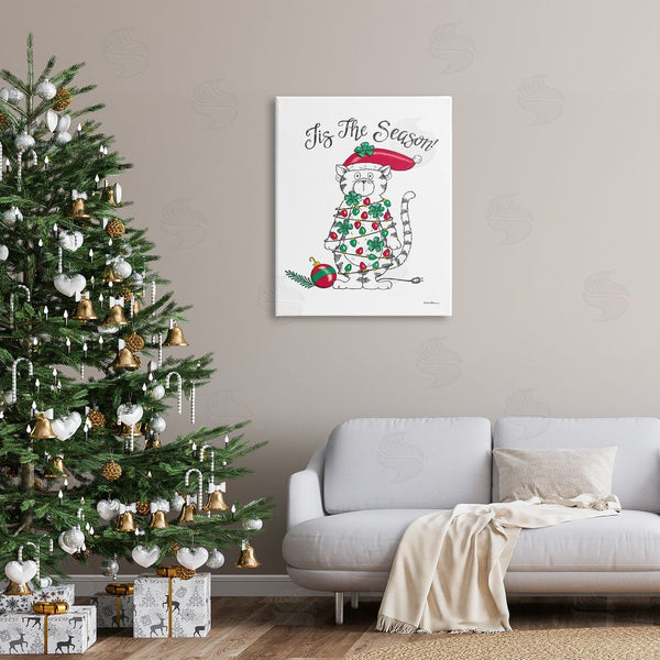 Stupell Industries Deb Strain | Tis The Season Cat Wall Art