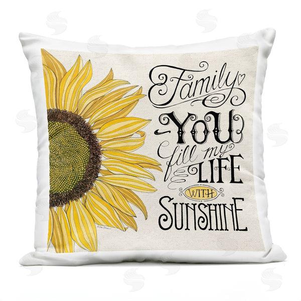 Stupell Industries Deb Strain | Vintage Happiness Sunflower Printed Throw Pillow