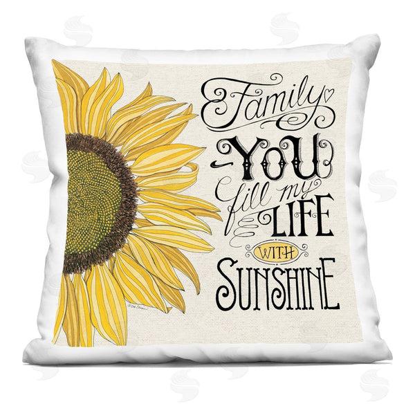 stupell industries Deb Strain | Vintage Happiness Sunflower Printed Throw Pillow