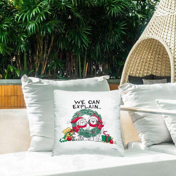 Stupell Industries Deb Strain | We Can Explain Holiday Pets Printed Throw Pillow