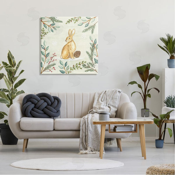 Stupell Industries Deb Strain | Winter Rabbit & Pinecone Wall Art