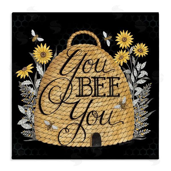 stupell industries Deb Strain | You Bee You Motivational Phrase Vintage Whicker Beehive Wall Art