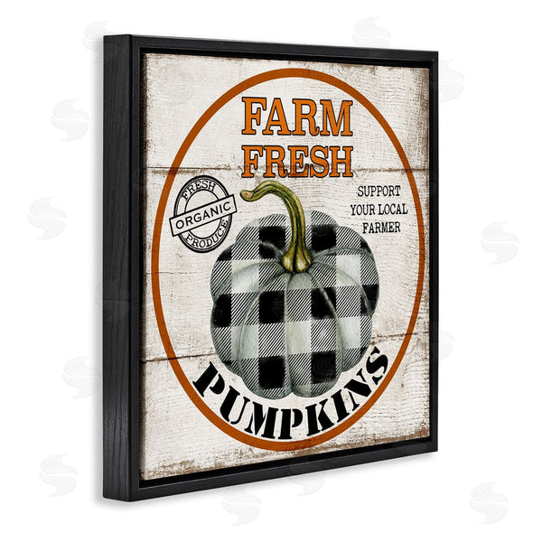 Stupell Industries Deborah Brown | Farm Fresh Pumpkins Black Plaid