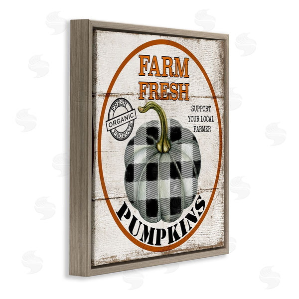 Stupell Industries Deborah Brown | Farm Fresh Pumpkins Black Plaid
