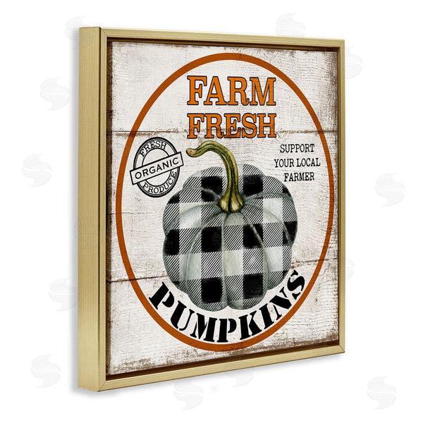 Stupell Industries Deborah Brown | Farm Fresh Pumpkins Black Plaid