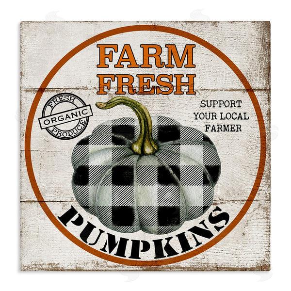 stupell industries Deborah Brown | Farm Fresh Pumpkins Black Plaid
