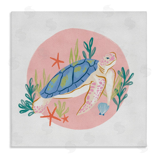 stupell industries Deborah Curiel | Gracious Turtle Ocean Seaweed Shell Starfish Marine Reptile Wall Art
