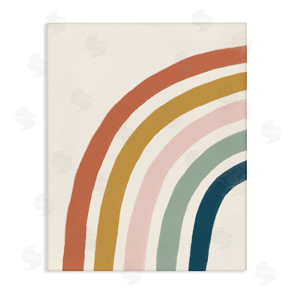 stupell industries Deborah Curiel | Half Arch Children's Rainbow Boho Toned Stripes Wall Art