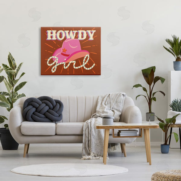 Stupell Industries Deborah Curiel | Howdy Girl Cowboy Hat Phrase Wall Art