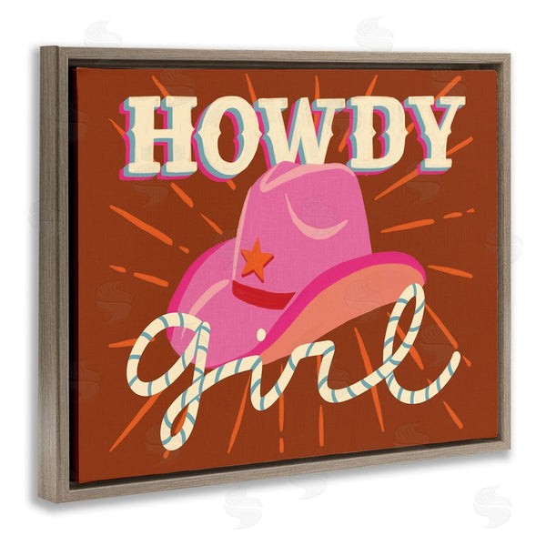 Stupell Industries Deborah Curiel | Howdy Girl Cowboy Hat Phrase Wall Art
