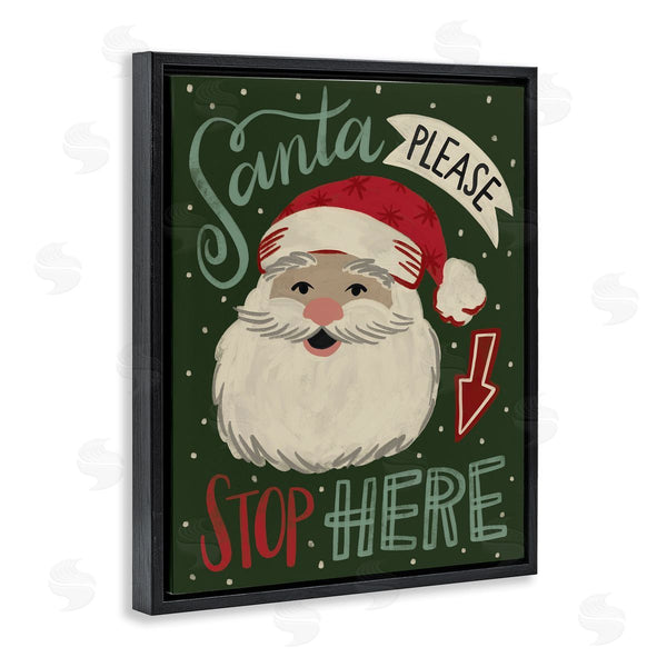Stupell Industries Deborah Curiel | Jovial Santa Claus Polka Dot Pattern Calligraphy Sign Wall Art