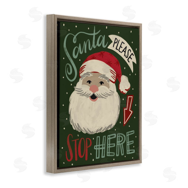 Stupell Industries Deborah Curiel | Jovial Santa Claus Polka Dot Pattern Calligraphy Sign Wall Art