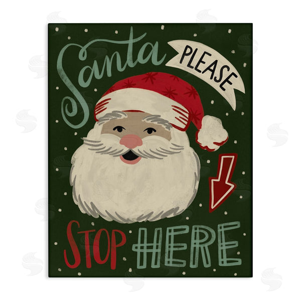 stupell industries Deborah Curiel | Jovial Santa Claus Polka Dot Pattern Calligraphy Sign Wall Art