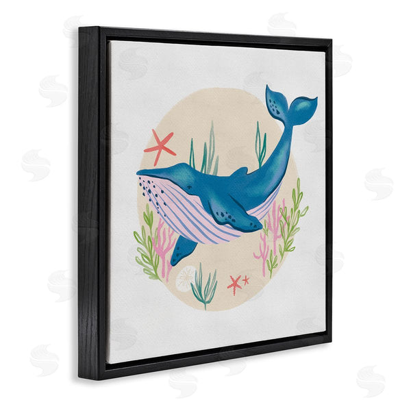 Stupell Industries Deborah Curiel | Joyous Whale Roaming Seaweed Deep Ocean Marine Mammal Wall Art
