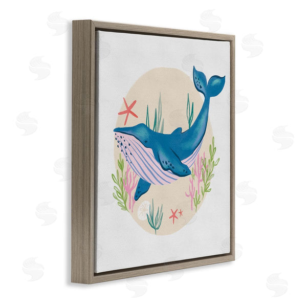 Stupell Industries Deborah Curiel | Joyous Whale Roaming Seaweed Deep Ocean Marine Mammal Wall Art