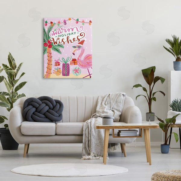 Stupell Industries Deborah Curiel | Warm Holiday Wishes Flamingo Wall Art