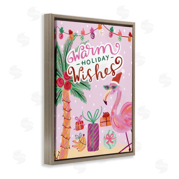 Stupell Industries Deborah Curiel | Warm Holiday Wishes Flamingo Wall Art