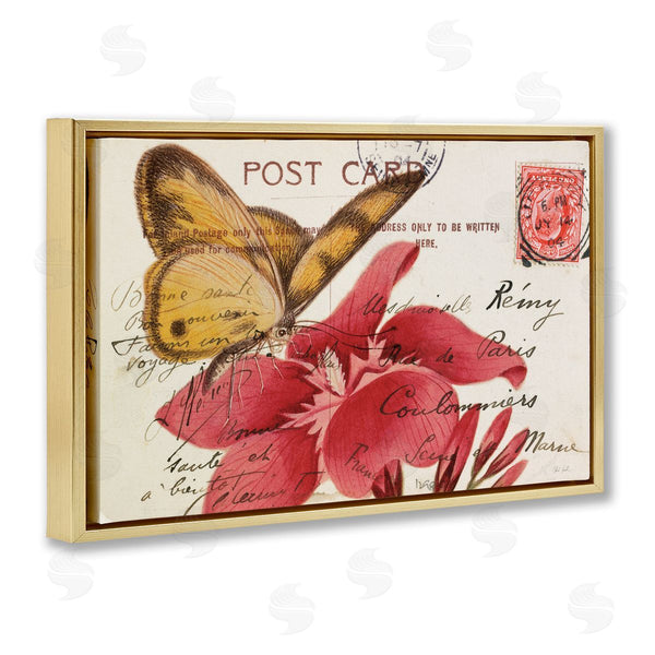Stupell Industries Deborah Revell | Antique Postcard & Butterfly Wall Art