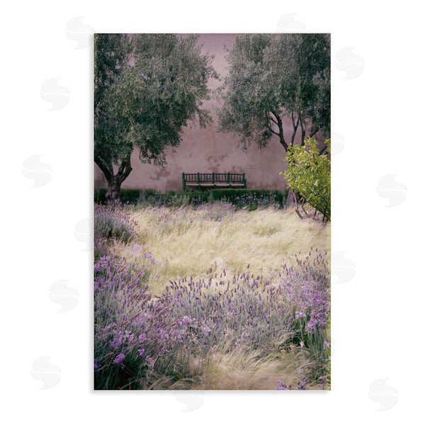 stupell industries Deborah Revell | Bench Amidst Natural Garden