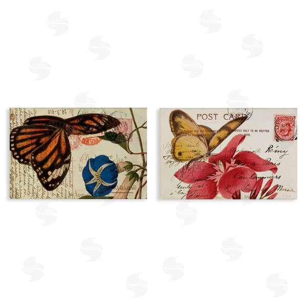 stupell industries Deborah Revell | Butterfly Accented Postcards