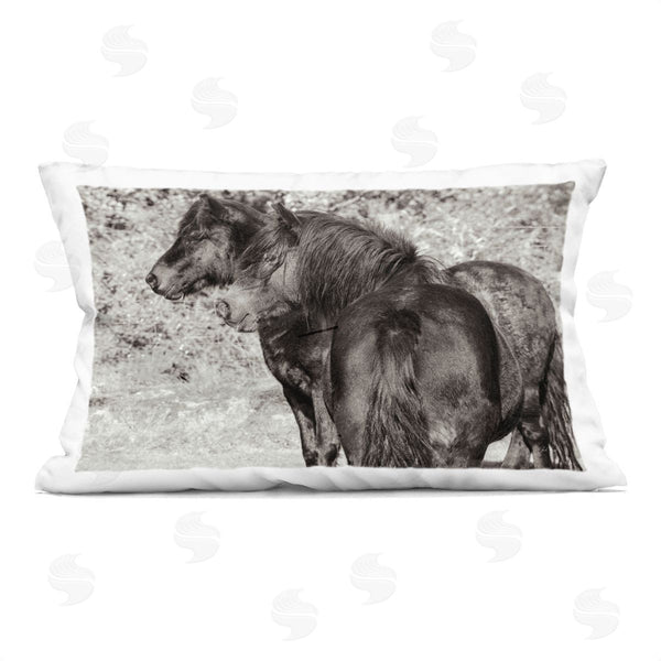 stupell industries Deborah Revell | Dartmoor Ponies Duo Printed Throw Pillow