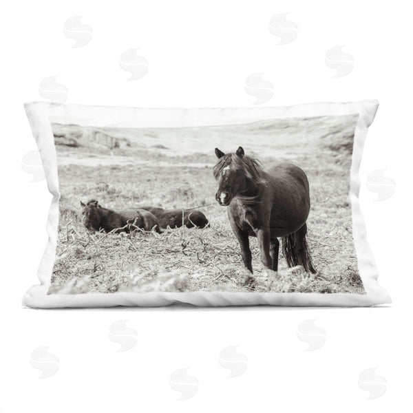 stupell industries Deborah Revell | Dartmoor Ponies Lounging Printed Throw Pillow