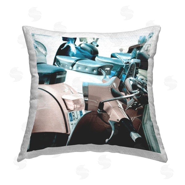 Stupell Industries Deborah Revell | Retro Italian Scooter Printed Throw Pillow