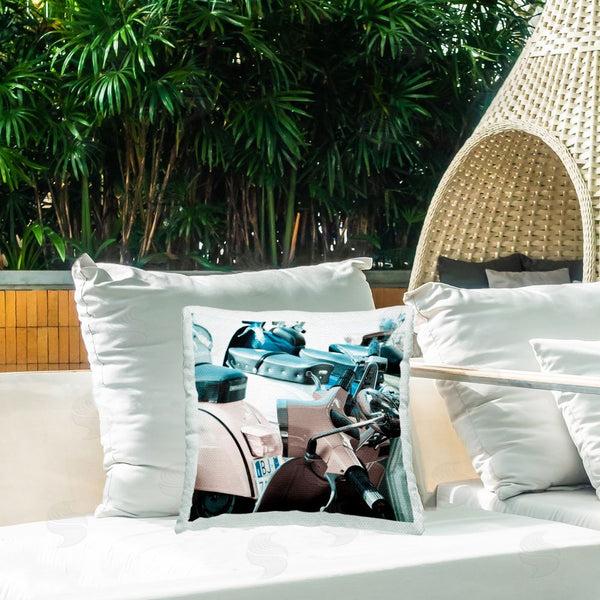 Stupell Industries Deborah Revell | Retro Italian Scooter Printed Throw Pillow