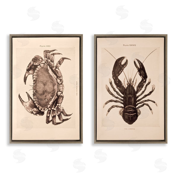 Stupell Industries Deborah Revell | Vintage Crab & Lobster