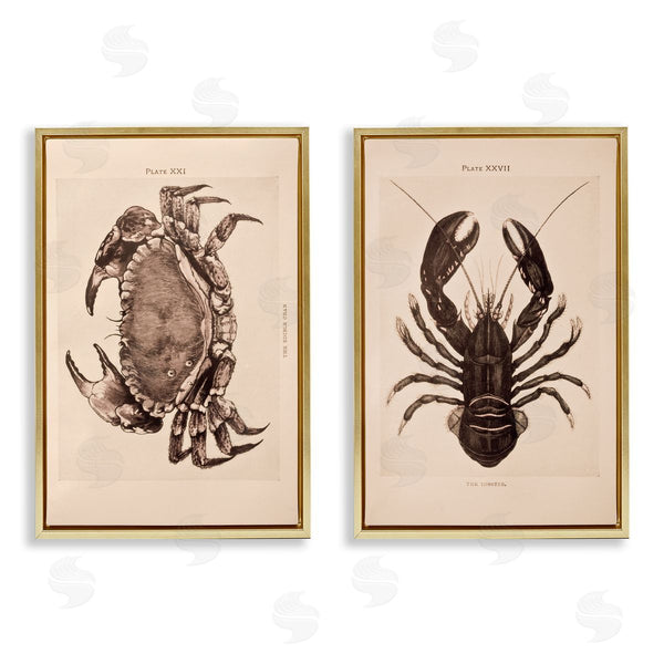 Stupell Industries Deborah Revell | Vintage Crab & Lobster