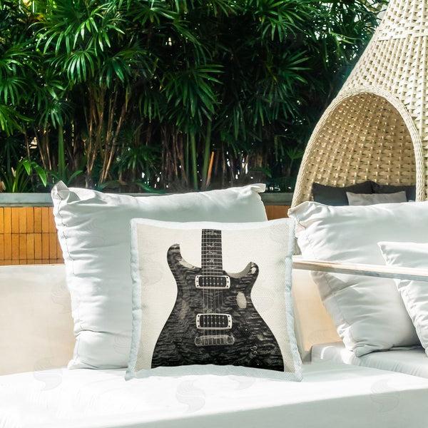 Stupell Industries Deborah Revell | Wave Patterned Guitar Printed Throw Pillow