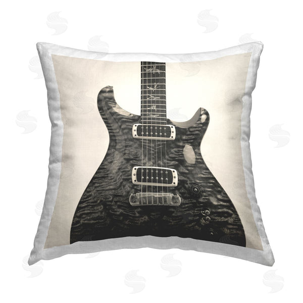 stupell industries Deborah Revell | Wave Patterned Guitar Printed Throw Pillow