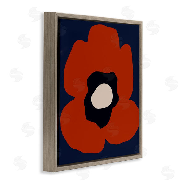 Stupell Industries Deborah Velasquez | Bold Red Flower Blossom Modern Geometric Shapes Wall Art