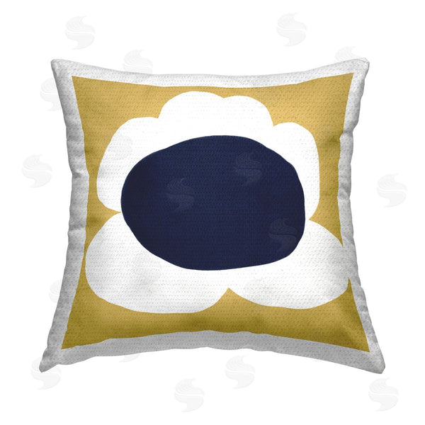 Stupell Industries Deborah Velasquez | Contemporary Yellow Flower Printed Throw Pillow