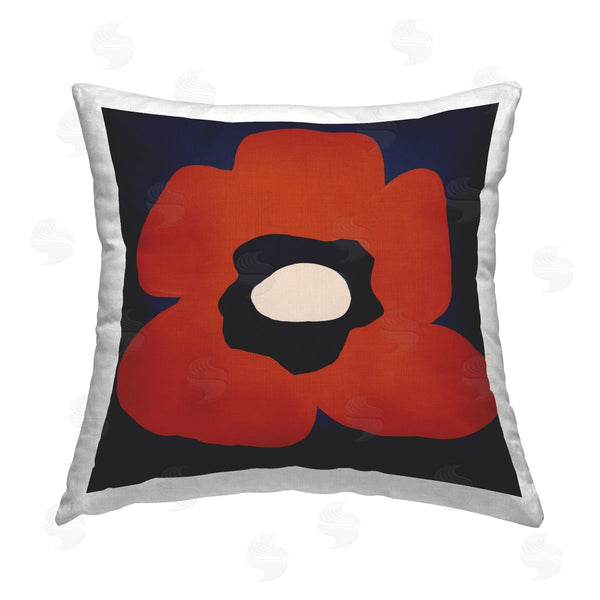 stupell industries Deborah Velasquez | Modern Red Poppy Flower Printed Throw Pillow