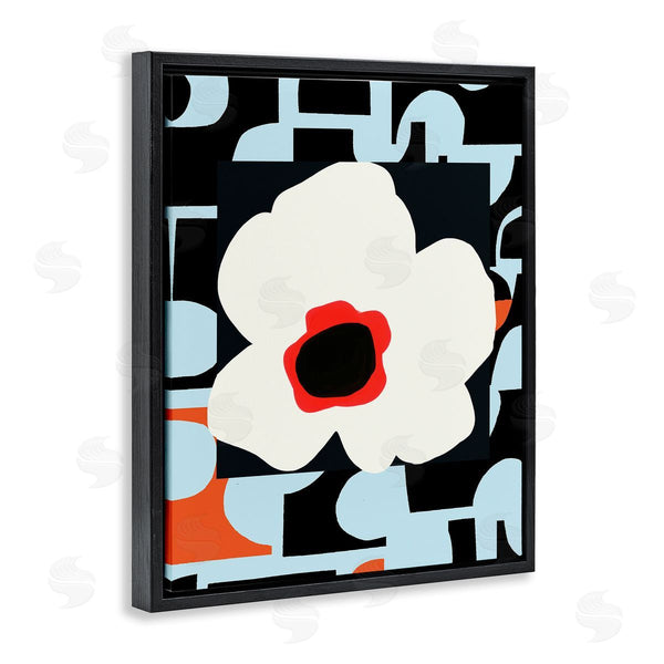 Stupell Industries Deborah Velasquez | Retro Floral Shapes Abstract Geometric Petals Silhouette Wall Art