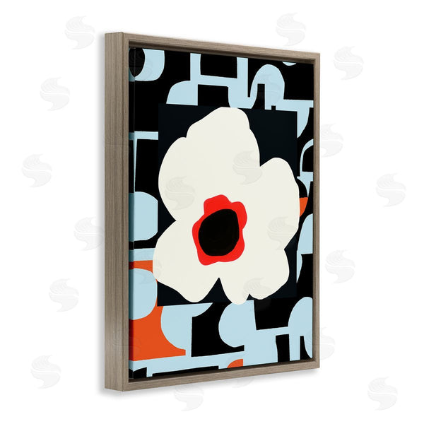 Stupell Industries Deborah Velasquez | Retro Floral Shapes Abstract Geometric Petals Silhouette Wall Art