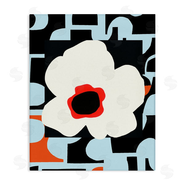 stupell industries Deborah Velasquez | Retro Floral Shapes Abstract Geometric Petals Silhouette Wall Art