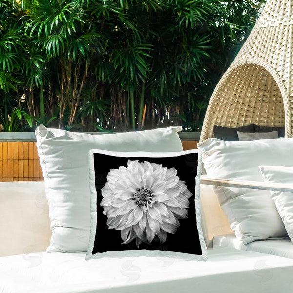 Stupell Industries Debra Van Swearingen | Dahlia On Black Printed Throw Pillow
