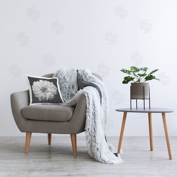 stupell industries Debra Van Swearingen | Dahlia on Black Printed Throw Pillow