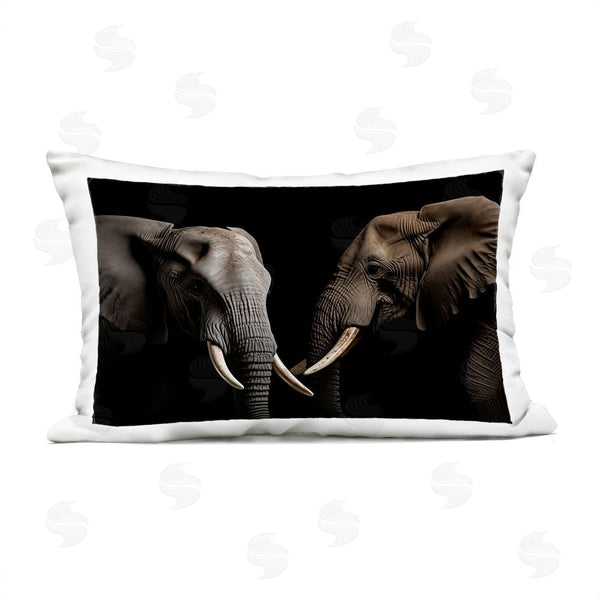Stupell Industries Decent Exposures | Pachyderm Elephant Pair Printed Throw Pillow