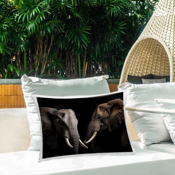 Stupell Industries Decent Exposures | Pachyderm Elephant Pair Printed Throw Pillow