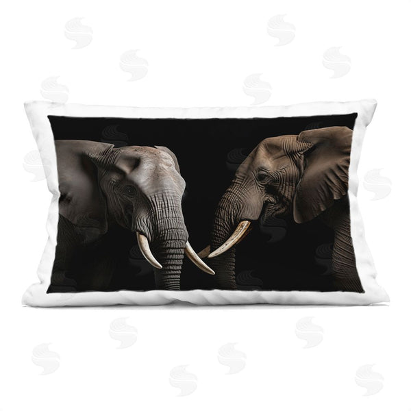 stupell industries Decent Exposures | Pachyderm Elephant Pair Printed Throw Pillow